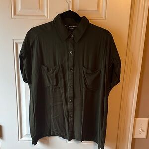 The Limited Olive Green Casual Button-Down Shirt